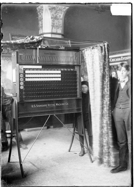 Ngày 14/2/1899: Máy kiểm phiếu được Quốc hội Mỹ chấp thuận sử dụng trong các cuộc bầu cử liên bang. Ảnh: Pinterest.com