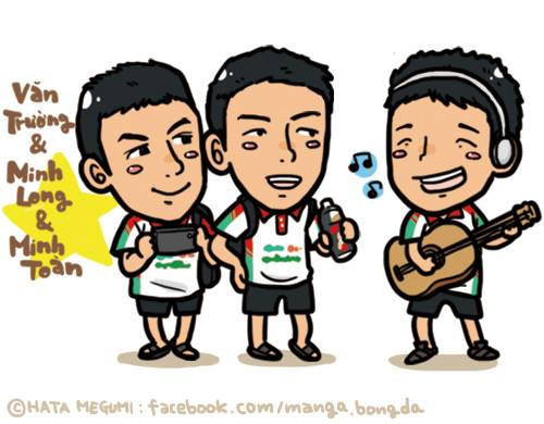 Bộ ba thủ môn của U19 Việt Nam qua bức vẽ của Megumi.