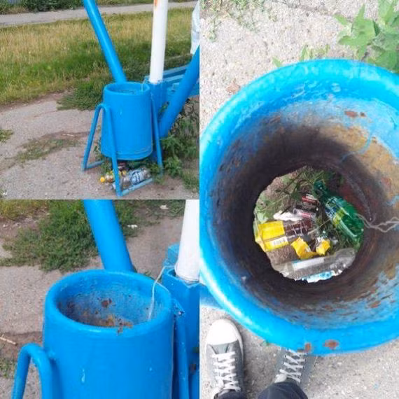 Thùng rác không đáy.