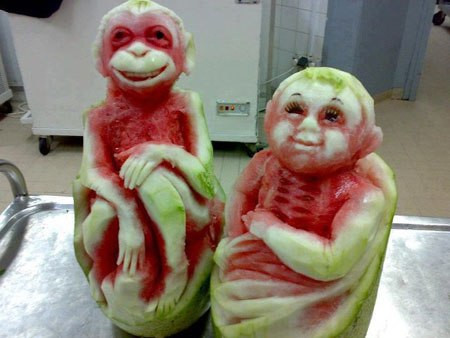 Tạo hình độc đáo từ dưa hấu.