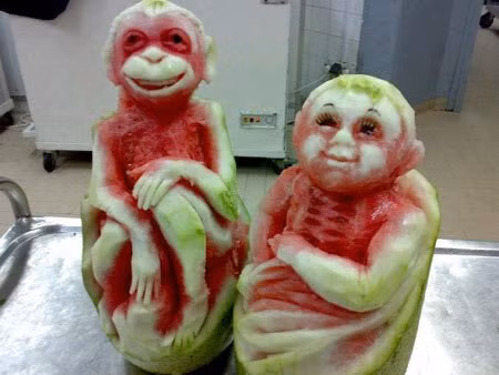 Tạo hình độc đáo từ dưa hấu.