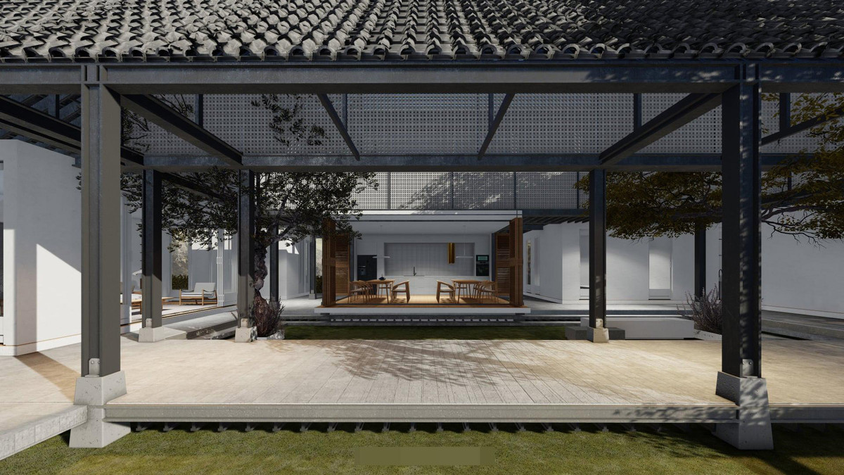 Khi ngôi nhà là nơi gia đình trở về quây quần sum họp sau những tháng ngày xa cách. Công trình mang một chút phong cách xưa cũ với thiết kế mở, các không gian dễ dàng liên kết với nhau nhưng vẫn có sự riêng tư khi cần thiết.