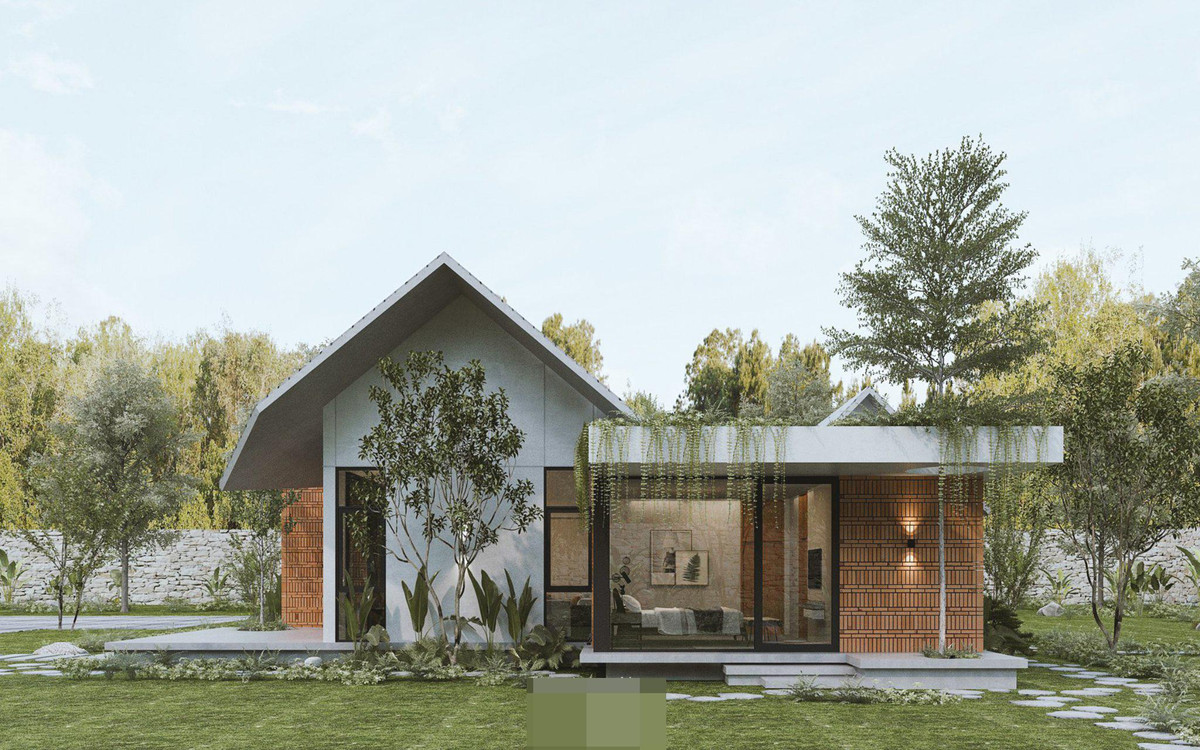 Ngoi nha duoc bao boc boi manh vuon, truoc mat la ho dieu hoa-Hinh-2