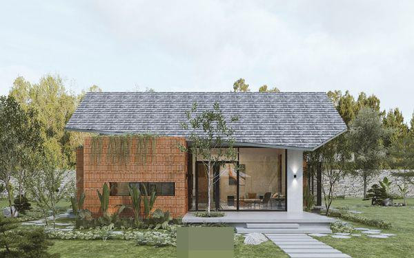 Ngoi nha duoc bao boc boi manh vuon, truoc mat la ho dieu hoa-Hinh-3