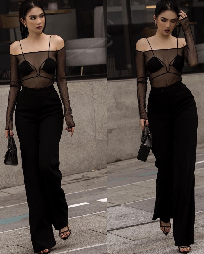 Ngoc Trinh lai tiep tuc 'dot mat' khan gia trong bo trang phuc ngan cun-Hinh-9