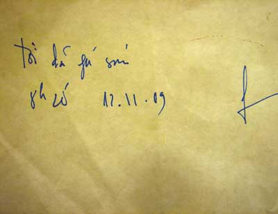 Lá thư tuyệt mệnh ngắn gọn của ông Nguyễn Huy Đức.