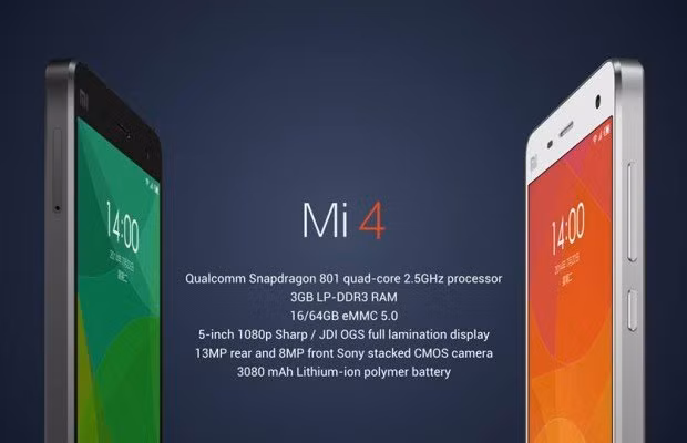Mặt trước và khung viền màu của Mi 4 khiến nhiều người liên tưởng đến thiết kế bề ngoài tương tự như thiết kế iPhone 5 và 5S. Xiaomi Mi 4 còn hỗ trợ 3GB LP-DDR3 RAM, bộ nhớ trong 16/64GB.