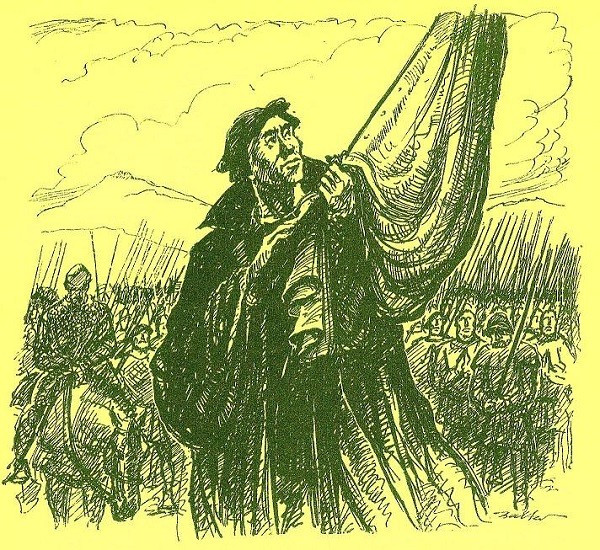 Ông nói với nghĩa quân rằng, họ đã được Chúa phù hộ và đây là trận chiến vì tương lai của loài người. Trong ngày giao chiến, một cầu vồng xuất hiện, Muentzer liền chỉ vào và hét lên rằng, đây là dấu hiệu Thiên Chúa đã tới. Thế nhưng đến cuối ngày, hơn 5.000 nghĩa quân đã chết và Muentzer bị bắt khi đang ẩn nấp dưới gầm giường trong nhà. Ông bị chính quyền tra tấn, rồi chém đầu vì tội dị giáo và mưu phản.