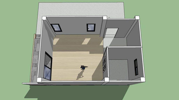 Tuy nhiên, căn nhà vẫn đầy đủ các phòng chức năng và có thêm một khoảng vườn nhỏ đẹp mê mẩn.