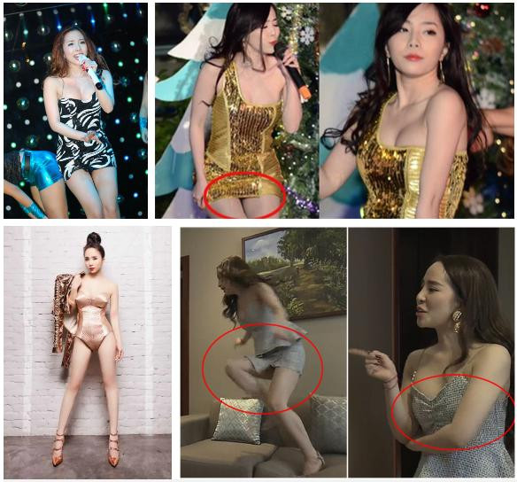 hông chỉ trên phim ảnh mà ở ngoài đời, thói quen diện outfit ''hiểm hóc'' khiến cô vài lần rơi vào tình trạng hở hang phản cảm.