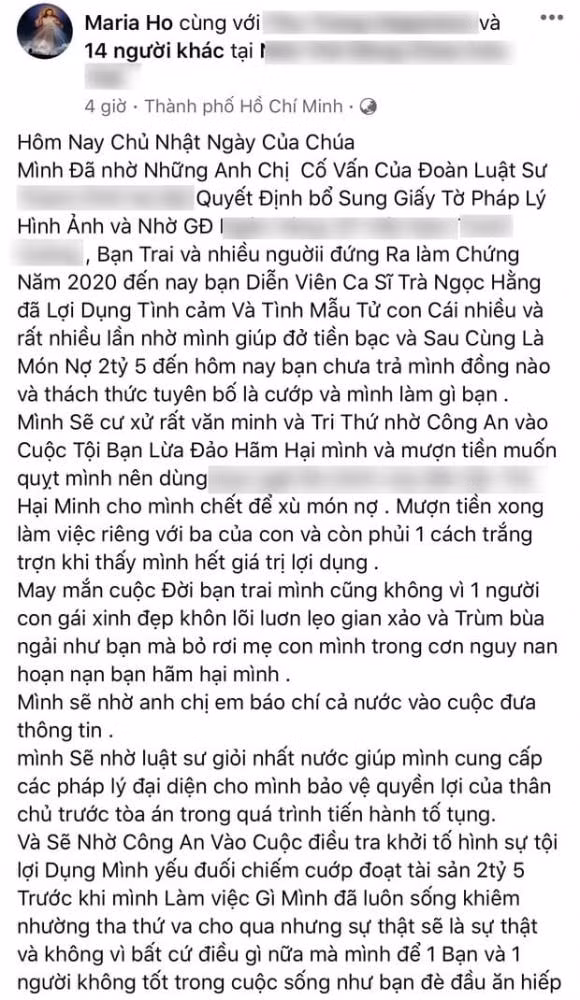 Tra Ngoc Hang tuyen bo vua mat 3 ty, am uc phai dang dan