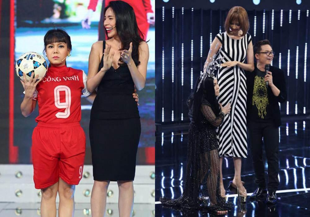 ##ss###style="text-decoration: underline;">Việt Hương cũng là nghệ sĩ thường xuyên bị "dìm hàng" chiều cao. Mặc dù Thủy Tiên không quá cao nhưng đôi chân đã gần như dài tới nách nữ danh hài.