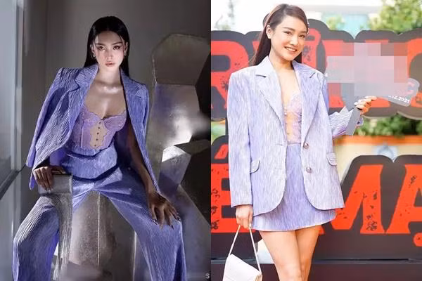 Trong màn "đụng hàng" này, Tiểu Vy ăn đứt Nhã Phương nhờ vóc dáng chuẩn chỉnh, bốc lửa hơn hẳn mẹ bỉm sữa.