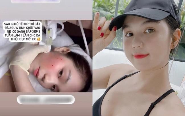 ể giữ gìn làn da ở tuổi ngoài 30 như hiện tại, Ngọc Trinh cũng nhờ cậy phương pháp tiêm tinh chất. Phương pháp này sẽ giúp da cải thiện rất nhiều trong 1 lần tiêm, trong tinh chất được đưa vào da có tất cả hoạt chất cần thiết như: Vitamin, khoáng chất, Tế bào gốc... cấy thẳng vào lớp trung bì của da, việc tiêm này giúp thẩm thấu được tất cả các dưỡng chất để nuôi lớp da bên trên 1 cách nhanh chóng mà không làm tổn thương bề mặt.