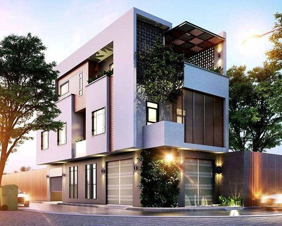 7 mau nha pho 2 mat tien dep, hien dai va sang trong nhat