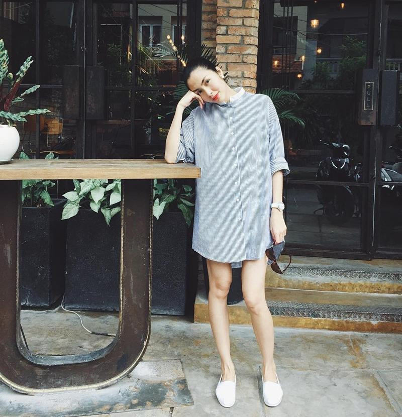 ầm suông với phom dáng ngoại cỡ cũng là “bảo bối” giúp nàng “ngọc nữ” tự tin khoe thân hình thon thả trong suốt thai kỳ.