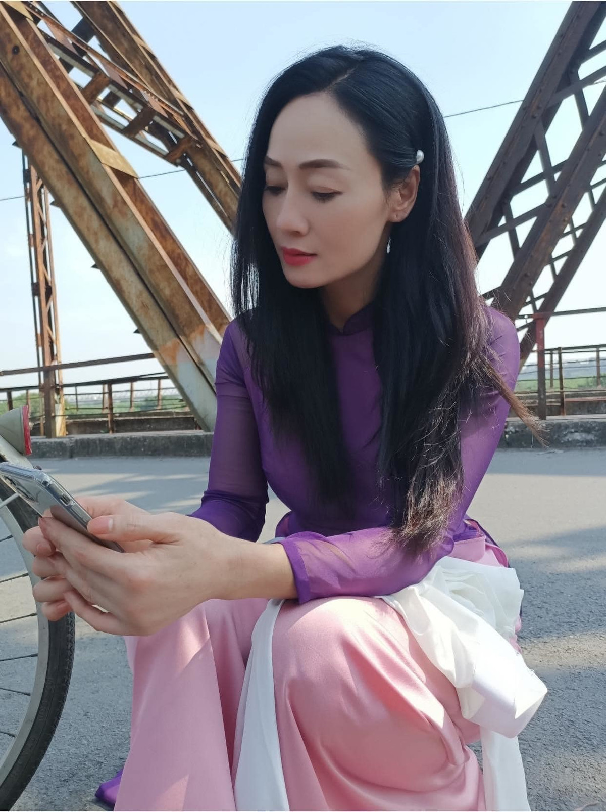 Quách Thu Phương giản dị vẫn xinh đẹp.