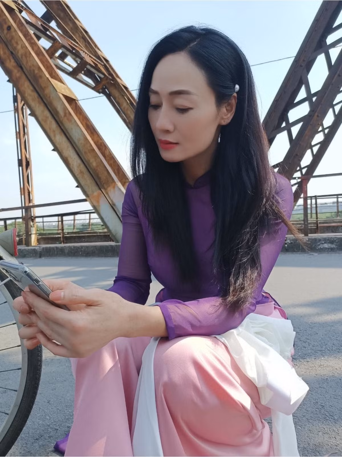 Quách Thu Phương giản dị vẫn xinh đẹp.