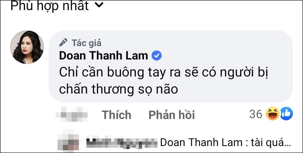 ưới phần bình luận, Thanh Lam hóm hỉnh bảo: "Chỉ cần buông tay ra sẽ có người bị chấn thương sọ não".