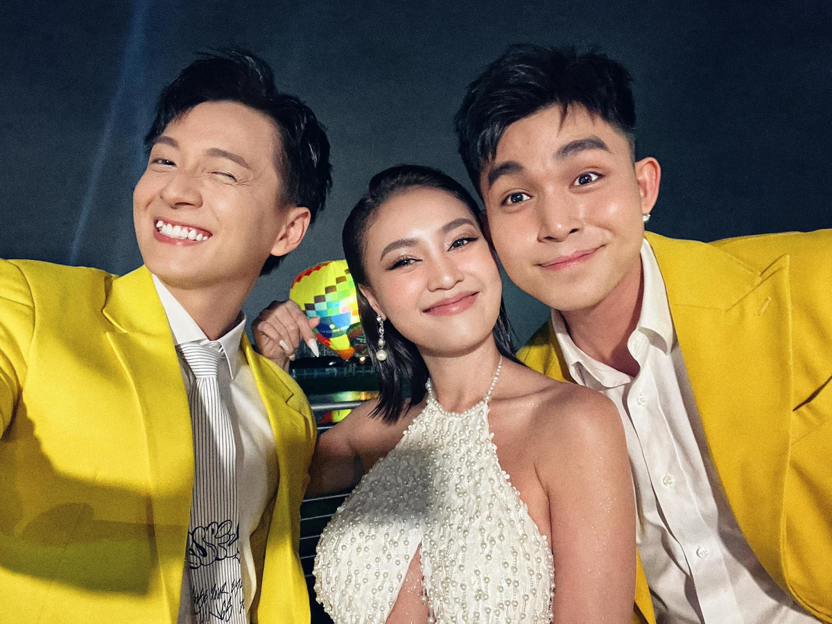 Ngô Kiến Huy selfie vui vẻ cùng Ninh Dương Lan Ngọc và Duy Thuận khi đi chung sự kiện.