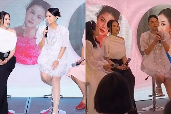 Vẻ ngoài không nhiều khác biệt của mẹ bỉm qua ảnh tự đăng và ảnh "bị tag". Có chăng vì ánh sáng kém nên trông người đẹp có phần nhợt nhạt hơn trong ảnh cam thường.