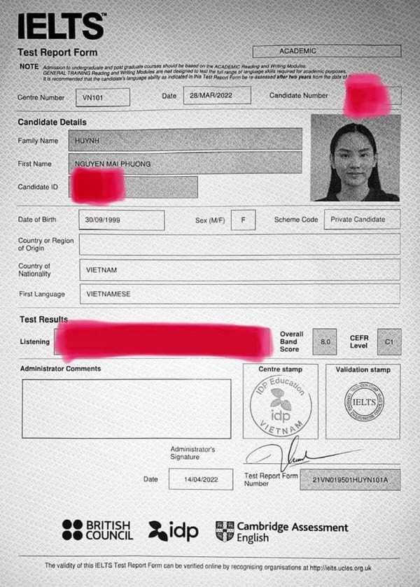 Mai Phương quyết tâm thi IELTS sát ngày tập trung thi chung khảo Miss World Vietnam 2022 nhưng vẫn đạt kết quả 8.0. Cô giao tiếp thành thạo tiếng Anh, có tư duy trả lời ứng xử tốt và thể hiện thế mạnh này trong suốt cuộc thi cũng như đêm chung kết.