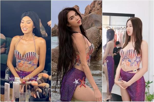 rong cuộc chiến đụng hàng này, Ngọc Trinh là xuất sắc hơn cả bởi lẽ Thảo Nhi trông "dở khóc dở cười" còn Thùy Tiên kém sắc đôi chút vì chỉ để mặt mộc và góc quay lộ vòng 2 kém thon.