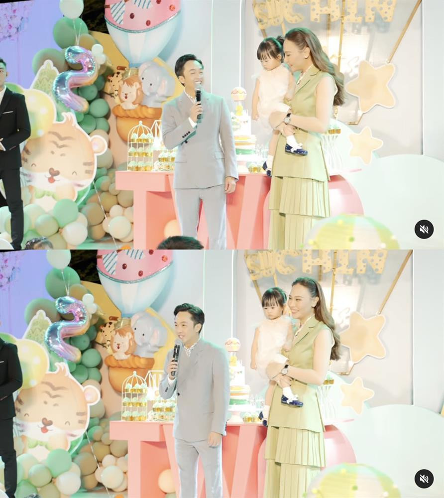 Vô hình chung biến bà xã Đàm Thu Trang trở thành người khổng lồ.