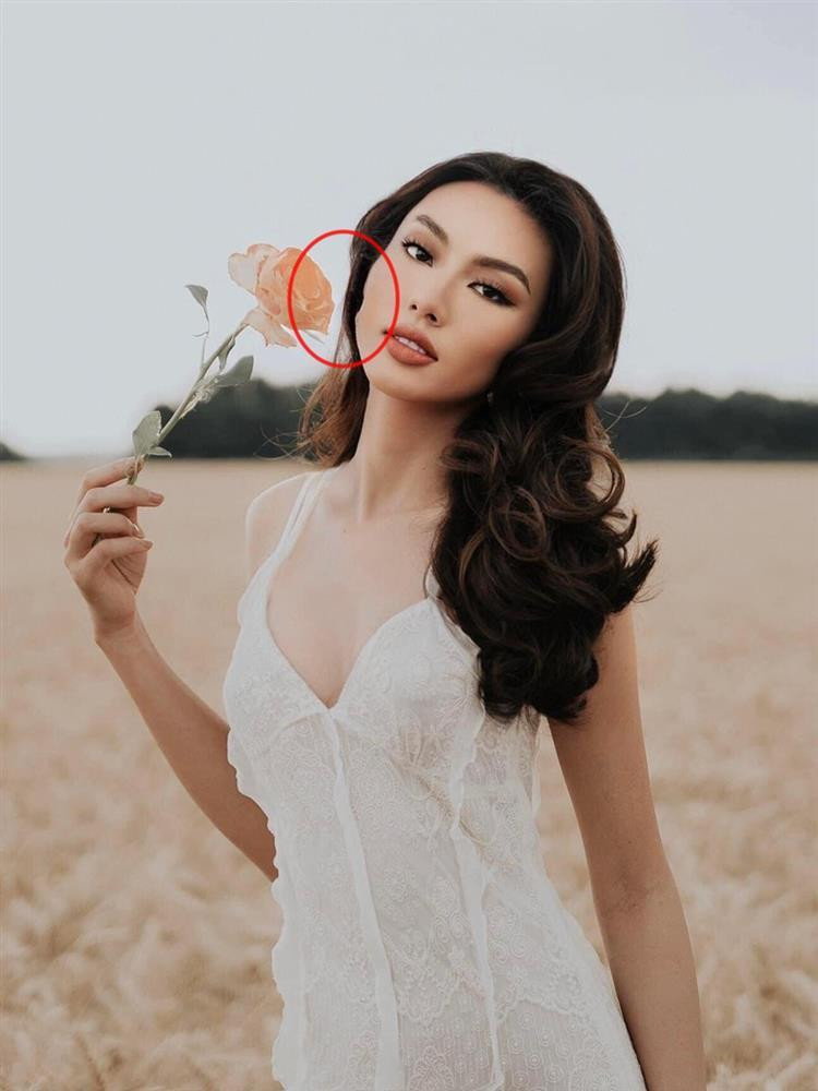 rước đây, Thùy Tiên cũng từng bị photoshop ẩu làm hỏng cả gương mặt. Lỗi chỉnh ảnh cơ bản khiến phần má cô lẹm hẳn 1 phần, ai nhìn qua cũng có thể nhận ra. Sau khi bị netizen "nhắc nhở", hiện ảnh lỗi đã "bay màu" khỏi trang Miss Grand International. Dù vậy, khán giả Việt vẫn không hài lòng vì sự sơ sài, bất cẩn này từ phía ê-kíp.