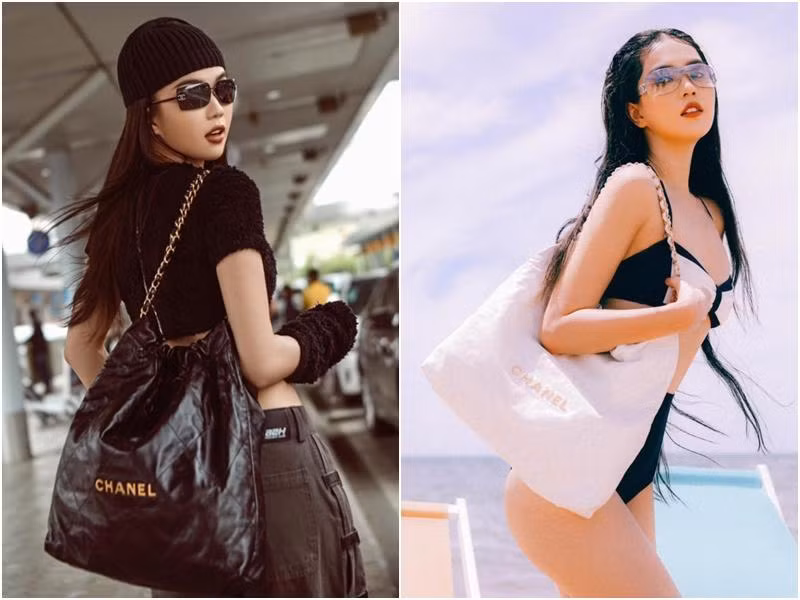 Dù mẫu túi này có giá khoảng 130 triệu nhưng cả Ngọc Trinh và Minh Hằng đều thích đến mức mua 2 màu để mix&amp;match với những phong cách khác nhau.