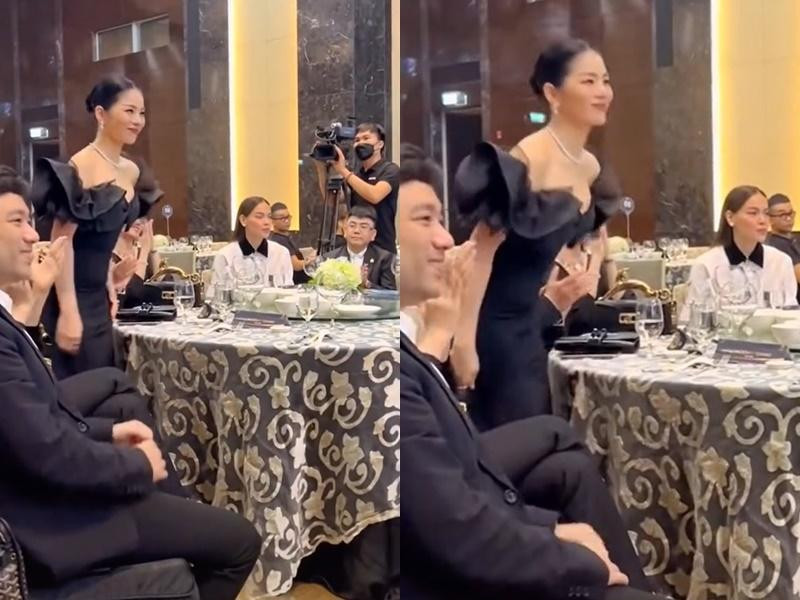 Le Quyen - Ho Ngoc Ha phan ung the nao khi ngoi chung ban tiec?