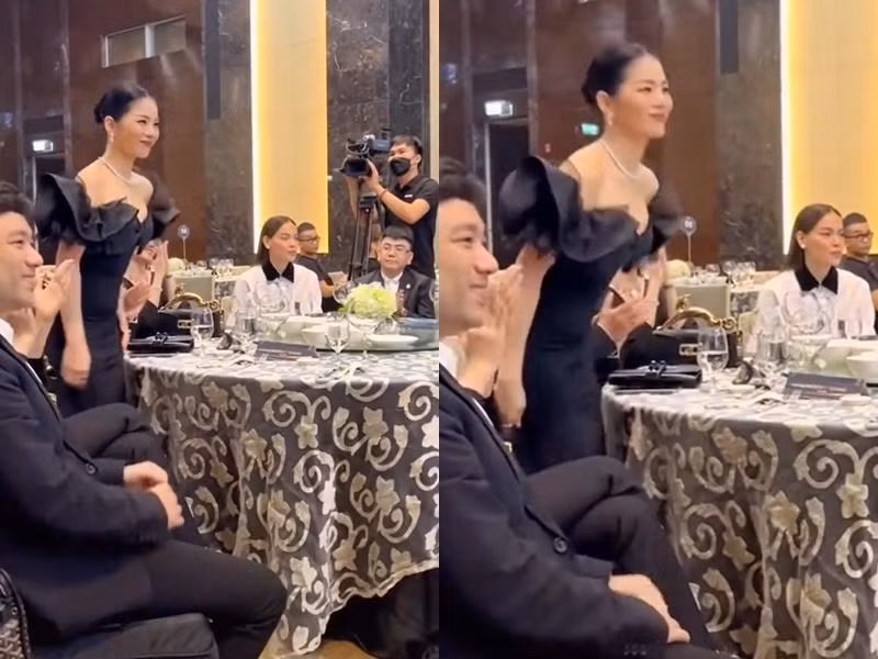 Le Quyen - Ho Ngoc Ha phan ung the nao khi ngoi chung ban tiec?