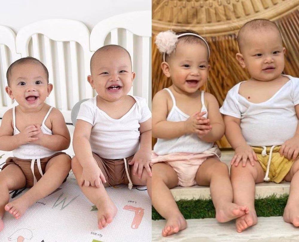 Cặp song sinh thường được diện đi diện lại những item thoáng mát nhiều lần đến nỗi dão cả áo.