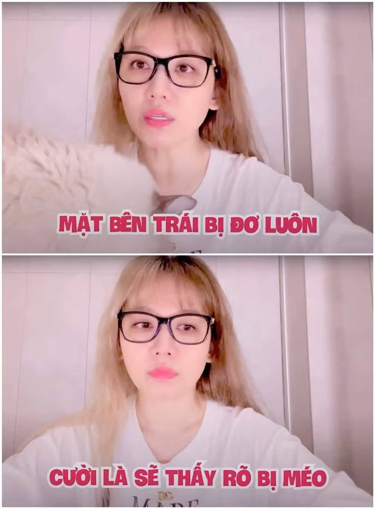 Hari Won zoom can mieng cuoi meo xech truoc nghi van gia benh