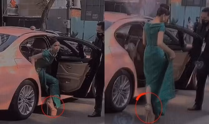 Đôi guốc như "cà kheo" Hòa Minzy dùng cho sự kiện này. Dưới phần bình luận, giọng ca Không Thể Cùng Nhau Suốt Kiếp còn đăng tải thêm khoảnh khắc bị Minh Tú và H'Hen Niê "dìm hàng". "2 người này nói chuyện gì xong cười tôi không nghe được luôn á", Hòa Minzy hóm hỉnh.