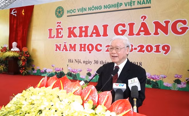 Phat bieu cua Tong Bi thu tai Le khai giang Hoc vien Nong nghiep