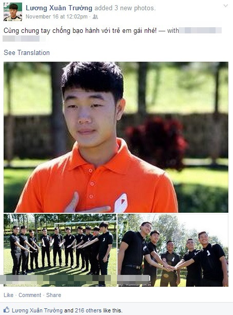 Hình ảnh của Lương Xuân Trường và các đồng đội U19 trong buổi làm việc với UNFPA.