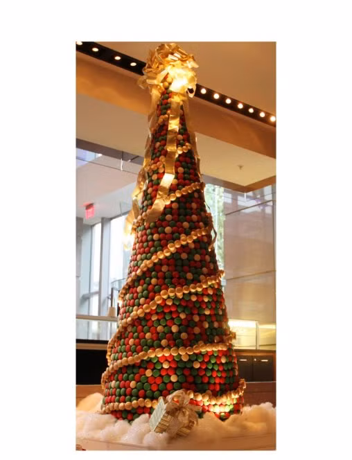 Cây Giáng sinh khách sạn Ritz-Carlton ở Charlotte, bang North Carolina, (Mỹ) là một cây thông đặc biệt vì có thể ăn được. Nó được làm từ 8.000 bánh hạnh nhân đầy màu sắc. Sử dụng 10.008 lòng trắng trứng, 110 ly đường và 57 chén hạnh nhân, các đầu bếp khách sạn đã phải mất 58 giờ để tạo ra "cây thông" đặc biệt này.