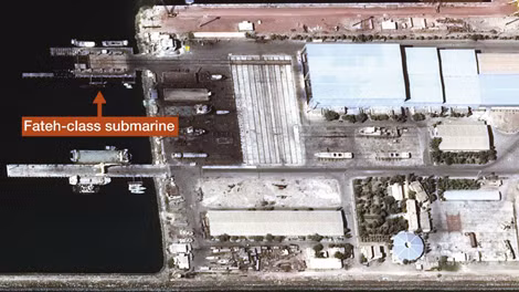 Hình ảnh vệ tinh phát hiện tàu ngầm phi hạt nhân mới của Iran, lớp Fateh.