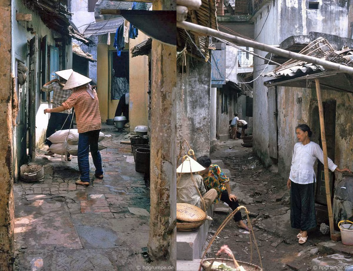 Hoạt động buôn bán diễn ra trong những ngõ hẻm sâu hút.