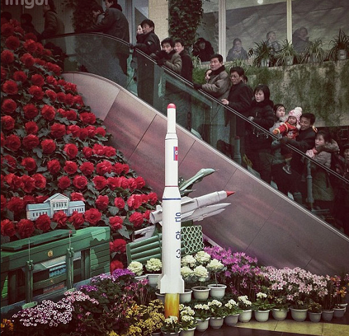 Mô hình tên lửa Unha-3 ở Bình Nhưỡng