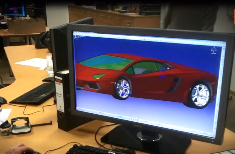 Mô hình Lamborghini được thiết kế trên máy tính trong thời gian dài trước khi đưa vào sản xuất thực tế.