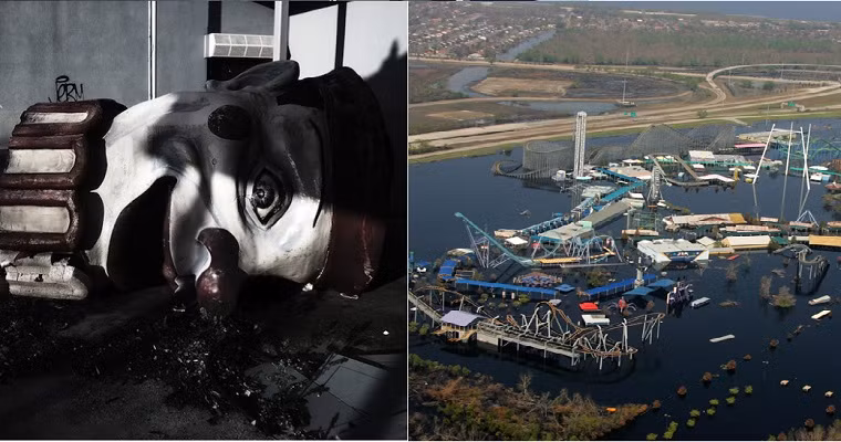 Công viên Six Flags, New Orleans, Mỹ mở cửa năm 2000 thu hút hàng vạn lượt khách mỗi năm. Có thể nói nơi đây là điểm du lịch hút khách nhất của bang New Orleans nếu không có siêu bão Katrina đổ bộ vào năm 2005 khiến nó chìm một nửa diện tích trong nước.