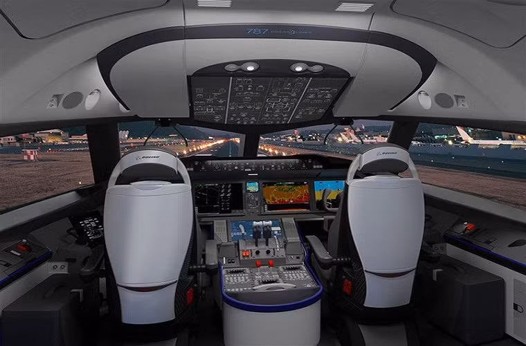 Buồng lái phi công trang bị nhiều trang thiết bị điện tử phức tạp hỗ trợ lái và tăng tính an toàn cho mỗi chuyến bay.