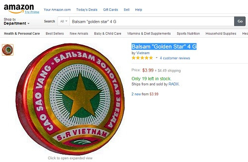 Trang amazon bán với giá gần 4 USD nhưng vẫn cháy hàng.