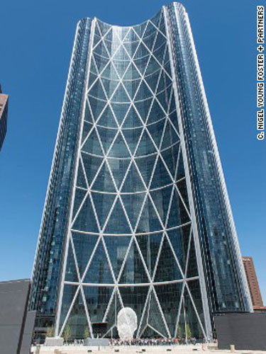 4. Tháp Bow (Canada) - Tòa nhà chọc trời có tên The Bow bên bờ sông sông Bow gần đó với chiều cao 236 m. Đây là tòa tháp cao nhất tại Calgary và cao thứ ba ở Canada.