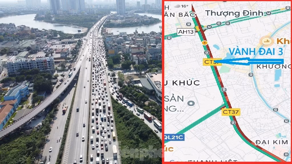 Trong sáng 31/3, ùn tắc ở đường trên cao diễn ra từ 7h đến 10h theo chiều cầu Thanh Trì - Mai Dịch, phạm vi ùn tắc diễn ra từ nút Pháp Vân đến nút Trung Hòa dài hơn 8 km. Với tình trạng ùn tắc triền miên, khiến tuyến đường Vành đai 3 thành "Vành đai đỏ".