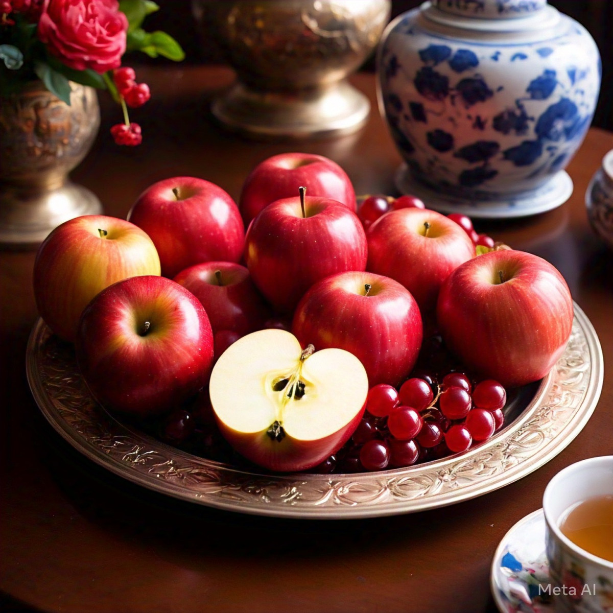 2. Táo: Hòa bình, an khang: Táo là một trong những loại quả có thể ăn quanh năm nhưng mùa đông là mùa ăn táo giòn, ngọt và mọng nước, ăn táo vào mùa đông sẽ rất bổ dưỡng và ngon miệng. 