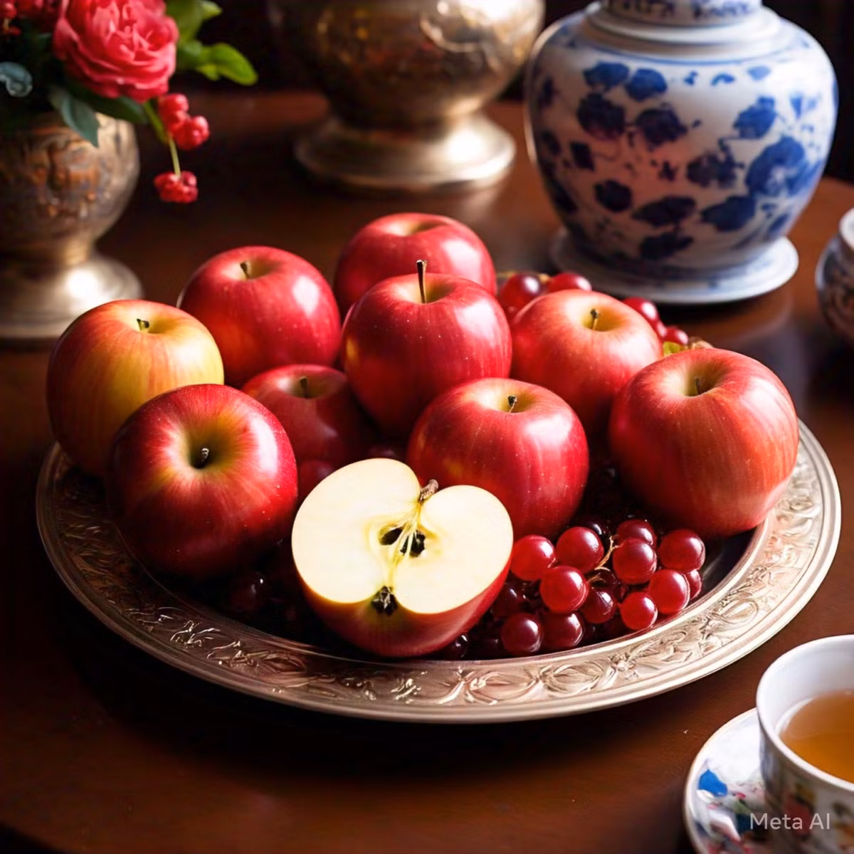 2. Táo: Hòa bình, an khang: Táo là một trong những loại quả có thể ăn quanh năm nhưng mùa đông là mùa ăn táo giòn, ngọt và mọng nước, ăn táo vào mùa đông sẽ rất bổ dưỡng và ngon miệng. 