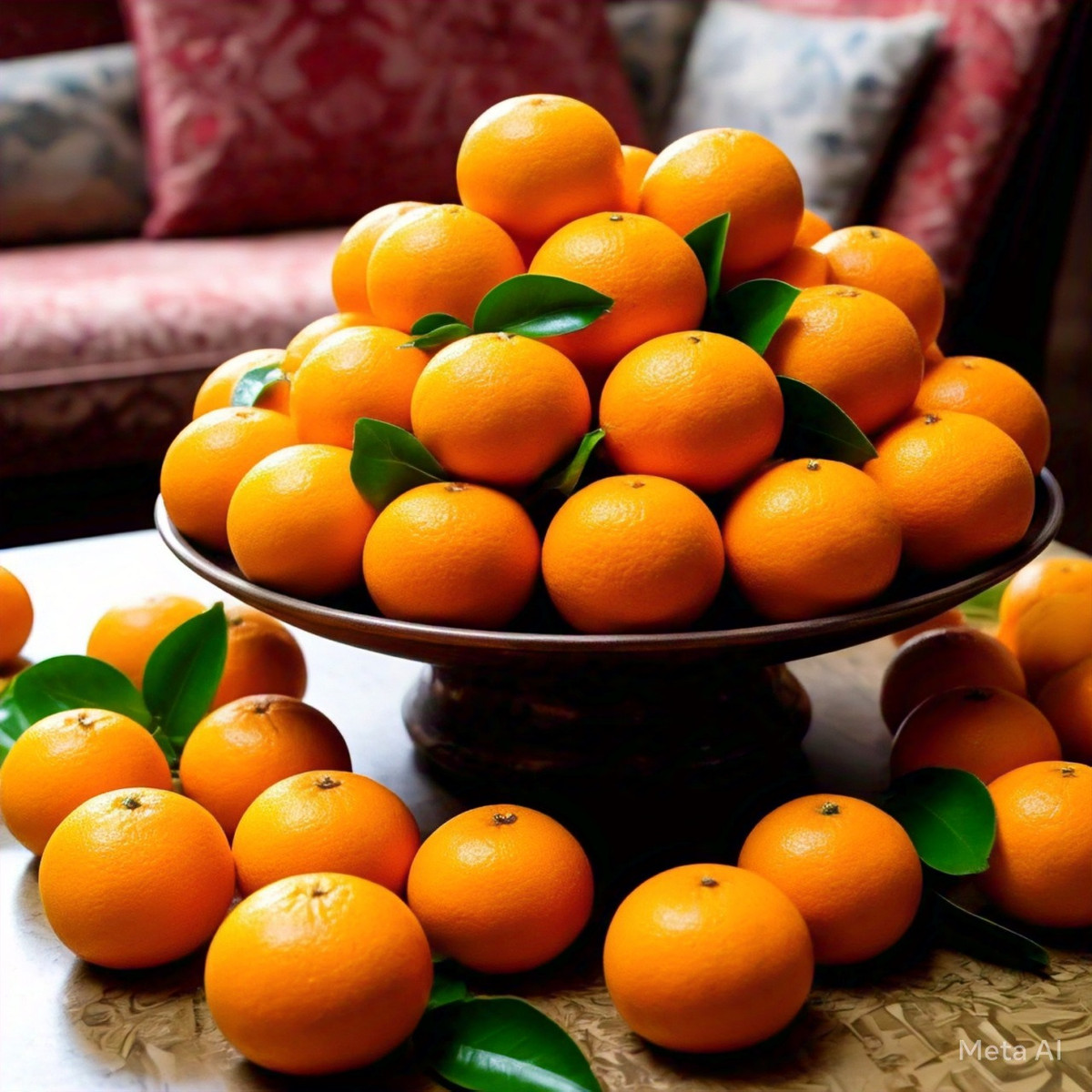  4. Cam: Mọi điều ước đều thành hiện thực: Các loại cam khác nhau có hương vị khác nhau. Cam vào mùa đông có vị tươi, ngọt và mọng nước. Vào đầu năm mới, gia đình nên đặt một số quả cam có màu sắc tươi sáng và đậm chất lễ hội trong nhà để ngụ ý mong muốn về sự giàu có và cát tường, thịnh vượng và những việc làm tốt trong năm mới. 